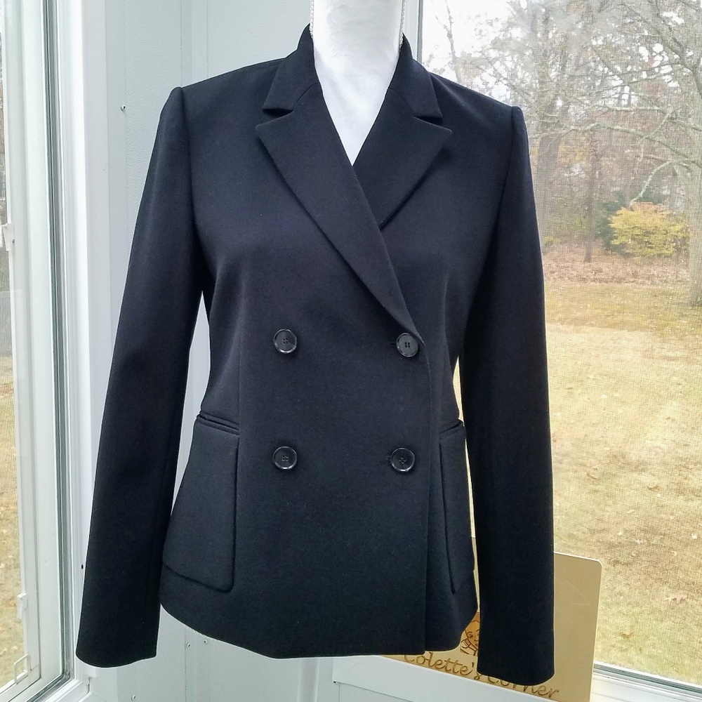 Theory Sakrino Black Wool Notch Lapel Blazer - Picture 2 of 8